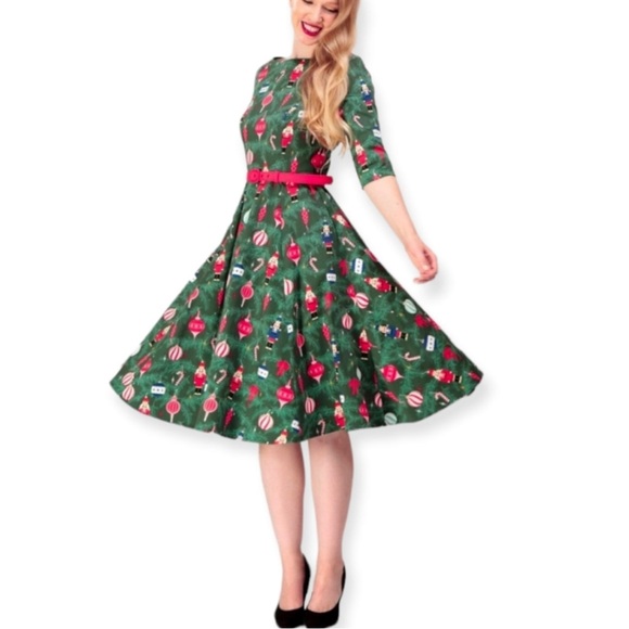 Collectif Suzanne 50s Retro Christmas Dress Size UK 18 2Xl - Picture 1 of 8